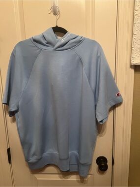 Champion Light Blue Short Sleeve Hooded Shirt